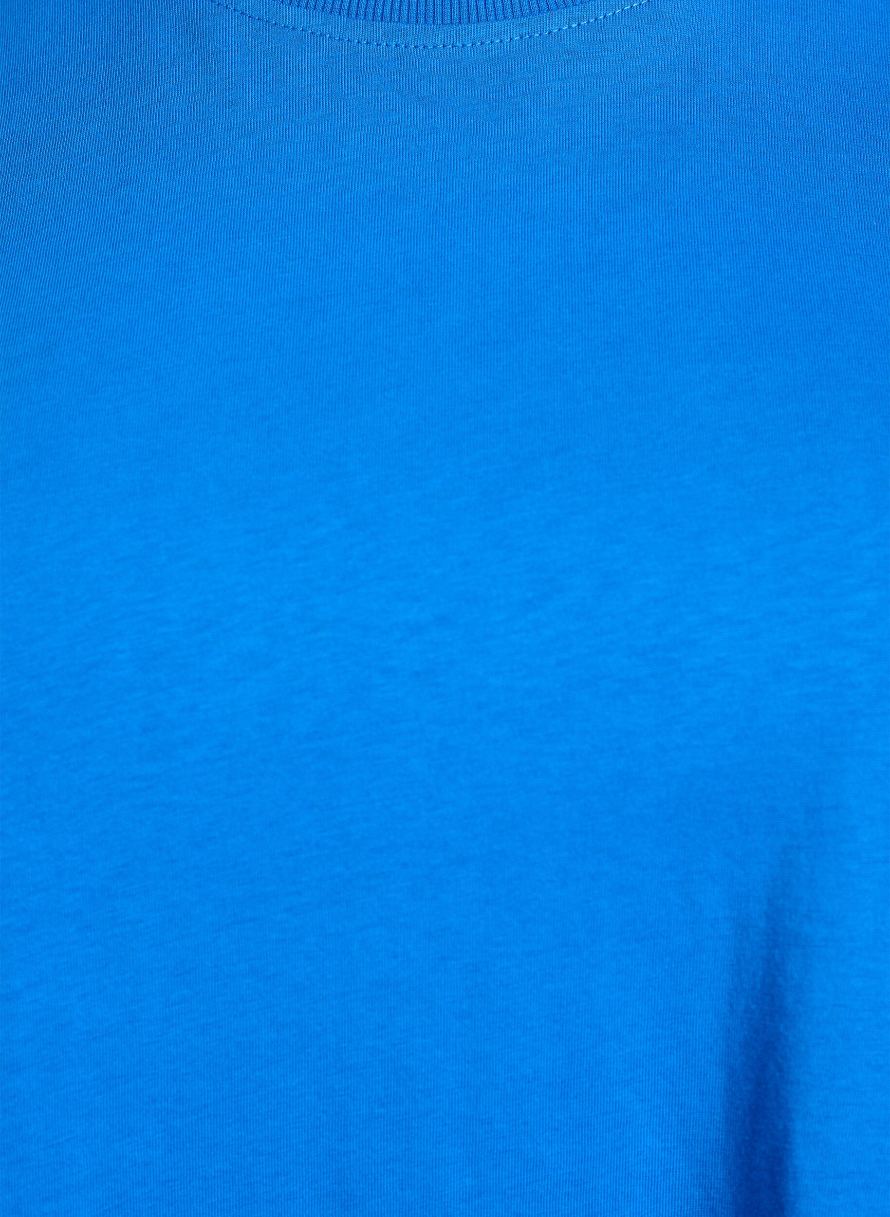 Zizzi Basic katoenen T-shirt met ronde hals, Blauw, Packshot image number 2