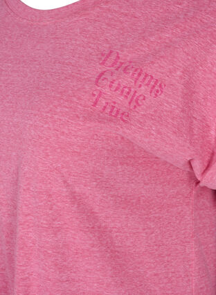 Gemêleerd t-shirt in katoen, Fandango Pink Mel, Packshot image number 3