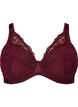 Gewatteerde kanten beha met beugel, Rood, Packshot image number 0