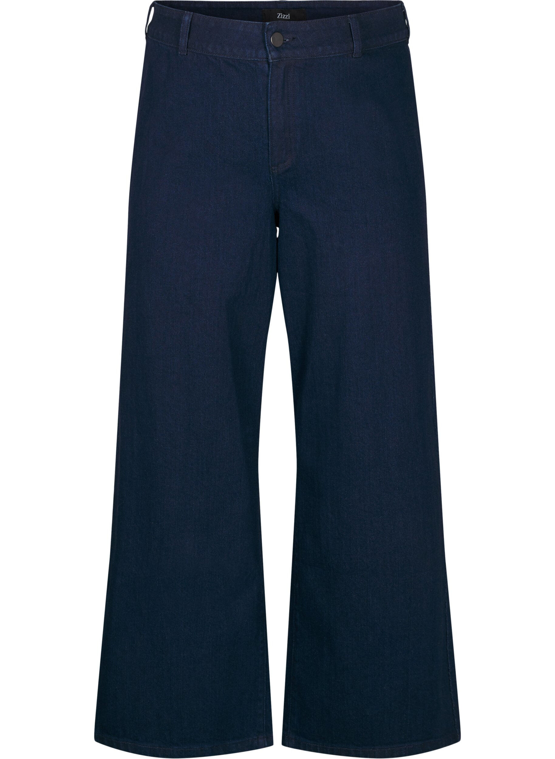 Zizzi High-waisted jeans met wide fit, Blauw, Packshot image number 0