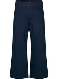 High-waisted jeans met wide fit, Blauw