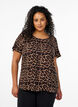 Viscose blouse met korte mouwen en print, Bruin, Model image number 0