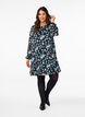 Korte jurk met print en een ronde hals, Black Blue Fl. AOP, Model image number 2