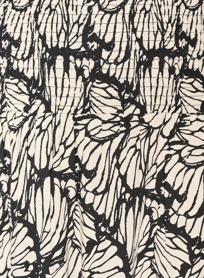 Viscose maxi-rok met smock, Zwart, Packshot image number 2