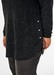 Lange gebreide blouse met balknopen, Grijs, Model image number 3