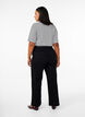 Jeans met hoge taille en wijde pijpen, Zwart, Model image number 1