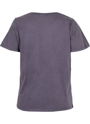 Katoenen t-shirt met acid wash en steentjes, Dark Grey Wash, Packshot image number 1