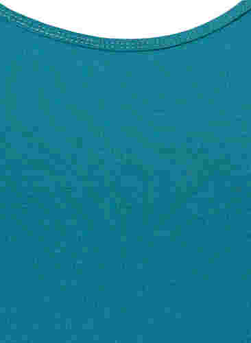 Effen gekleurd basic top in katoen, Brittany Blue, Packshot image number 2