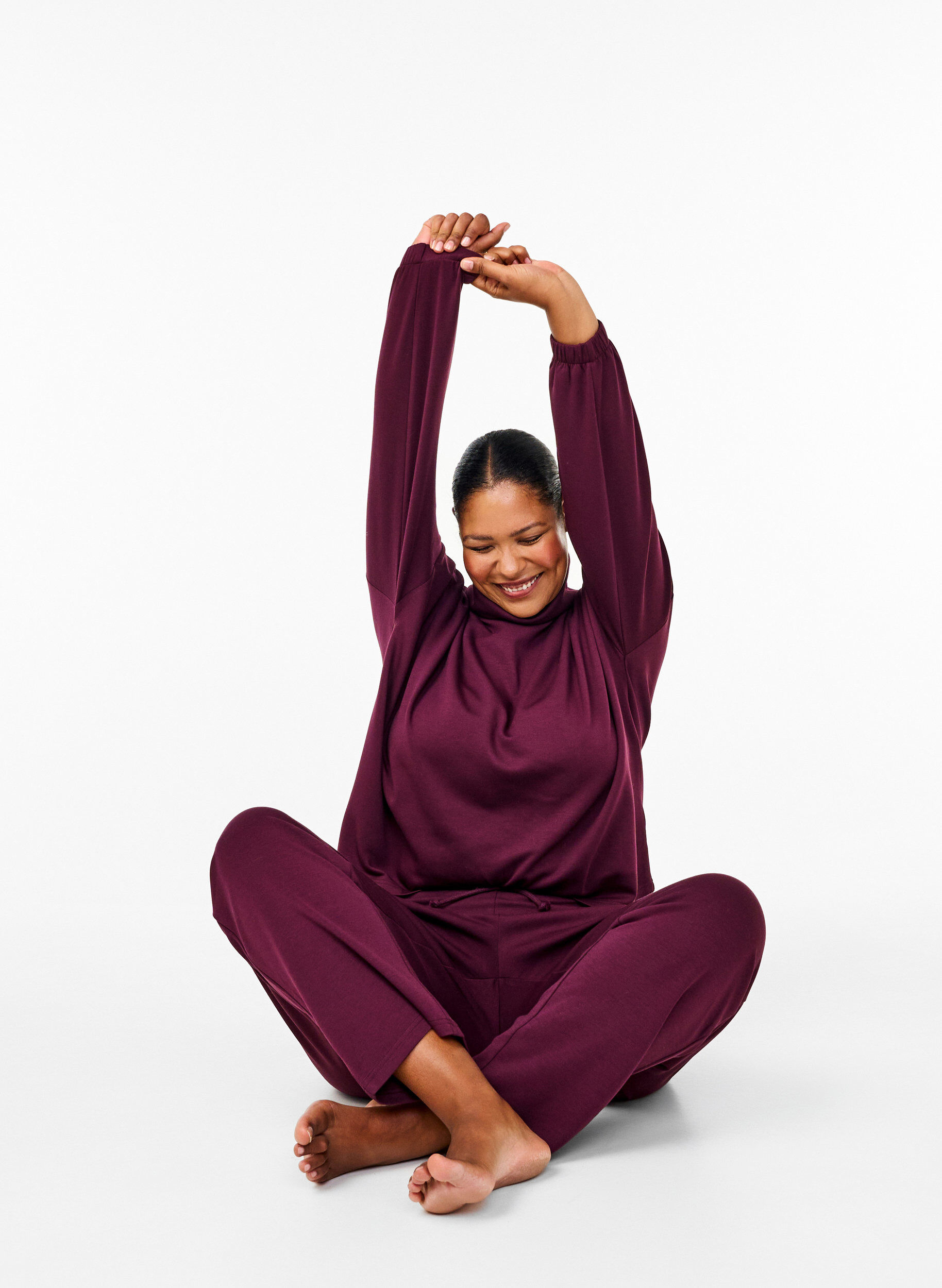 Zizzi Losse broek van modalmix, Rood, Image image number 0