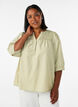 Blouse met smock en 3/4-mouwen, Groen, Model image number 0