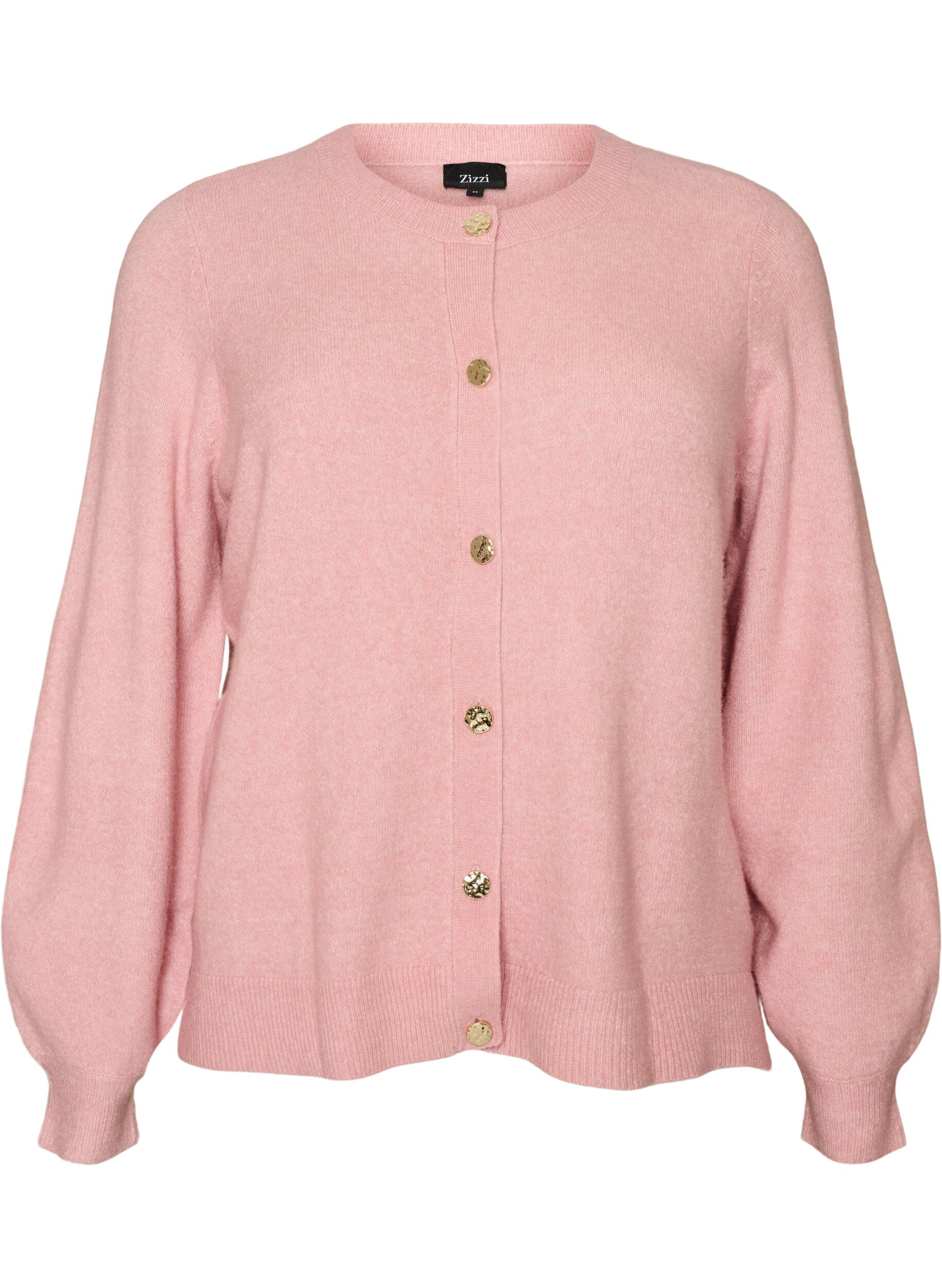 Cardigan in zacht breisel met goudkleurige knopen