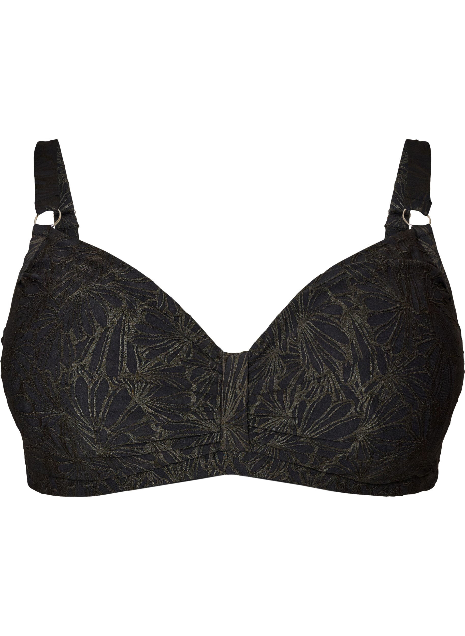Zizzi Beugel bikini top met een structuurpatroon, Grijs, Packshot image number 0