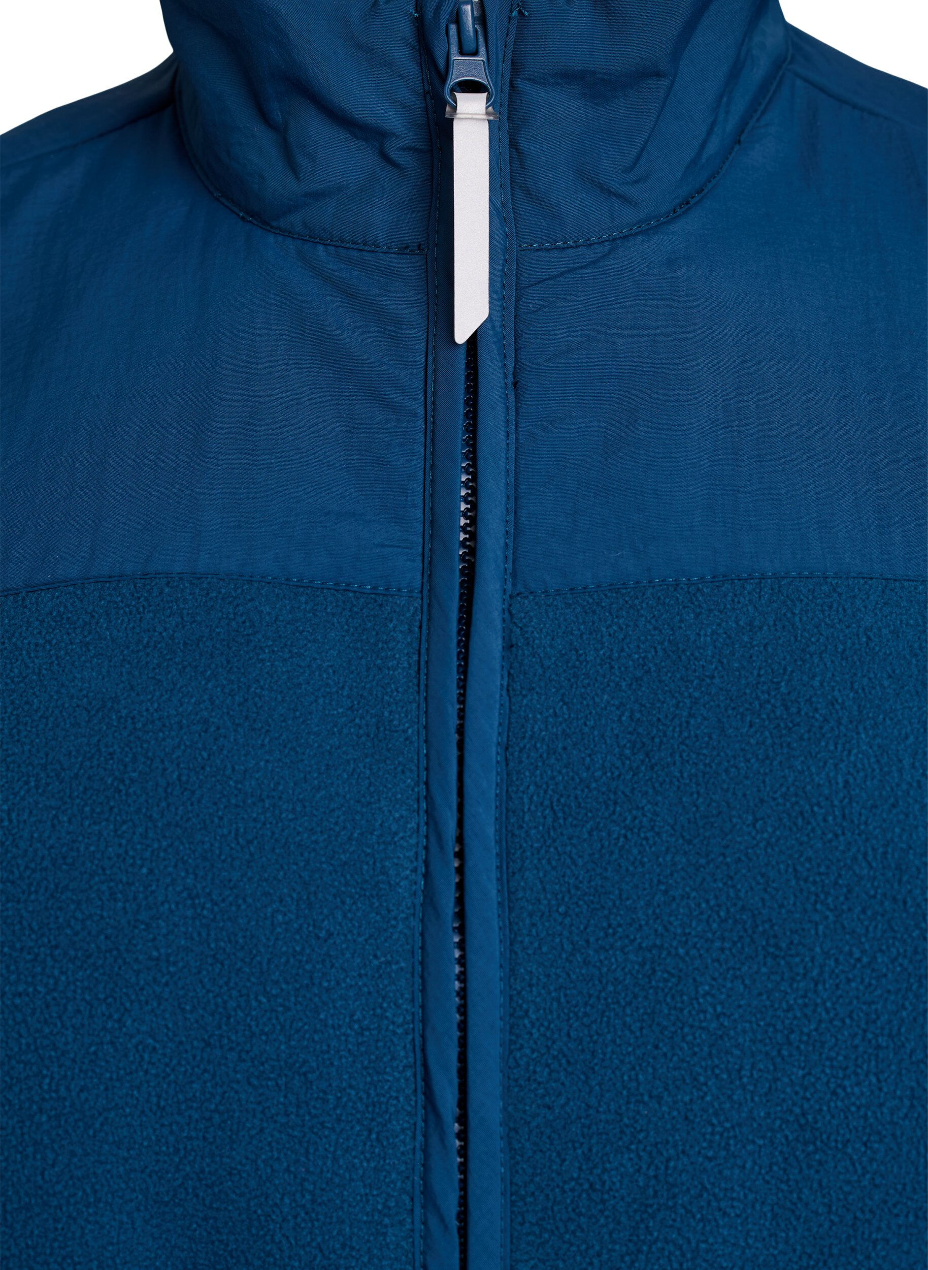 Zizzi Fleece vest met hoge kraag en zakken, Blauw, Packshot image number 2