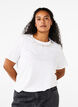 T-shirt met ronde hals en strass-steentjes, Bright White, Model image number 0