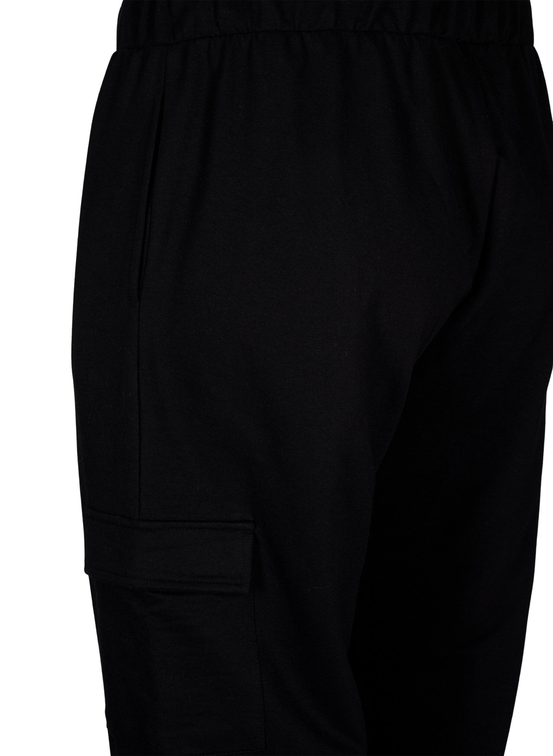 Zizzi Trainingsbroek met cargozakken, Black, Packshot image number 3