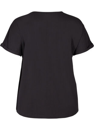 T-shirt met v-hals, Black, Packshot image number 1