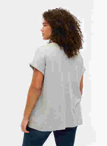 T-shirt met korte mouwen van katoenmix, Heather Grey Mél, Model image number 1
