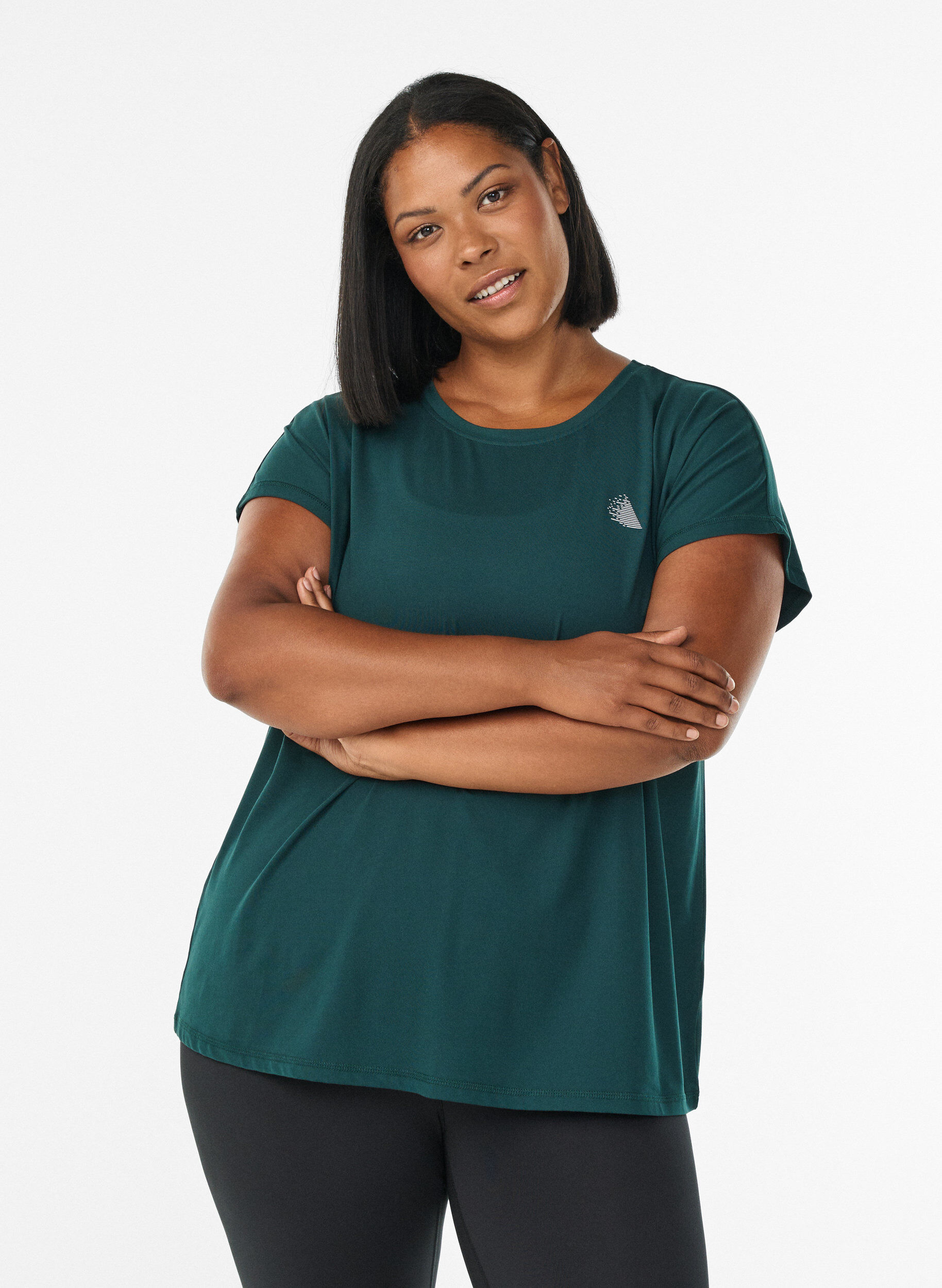 ZizziEffen gekleurd trainingsshirt, Groen, Model image number 0
