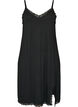 Viscose nachthemd met kant en splitten, Zwart, Packshot image number 0
