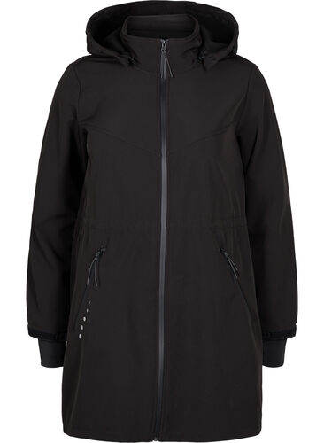 Softshell jas met bijpassende fleece, Black Solid, Packshot image number 0
