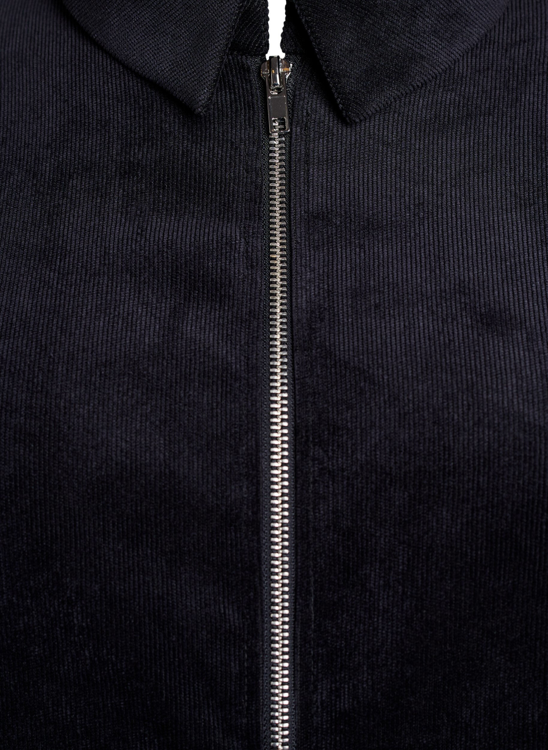 Zizzi Corderoy jurk met rits en 3/4-mouwen, Zwart, Packshot image number 2