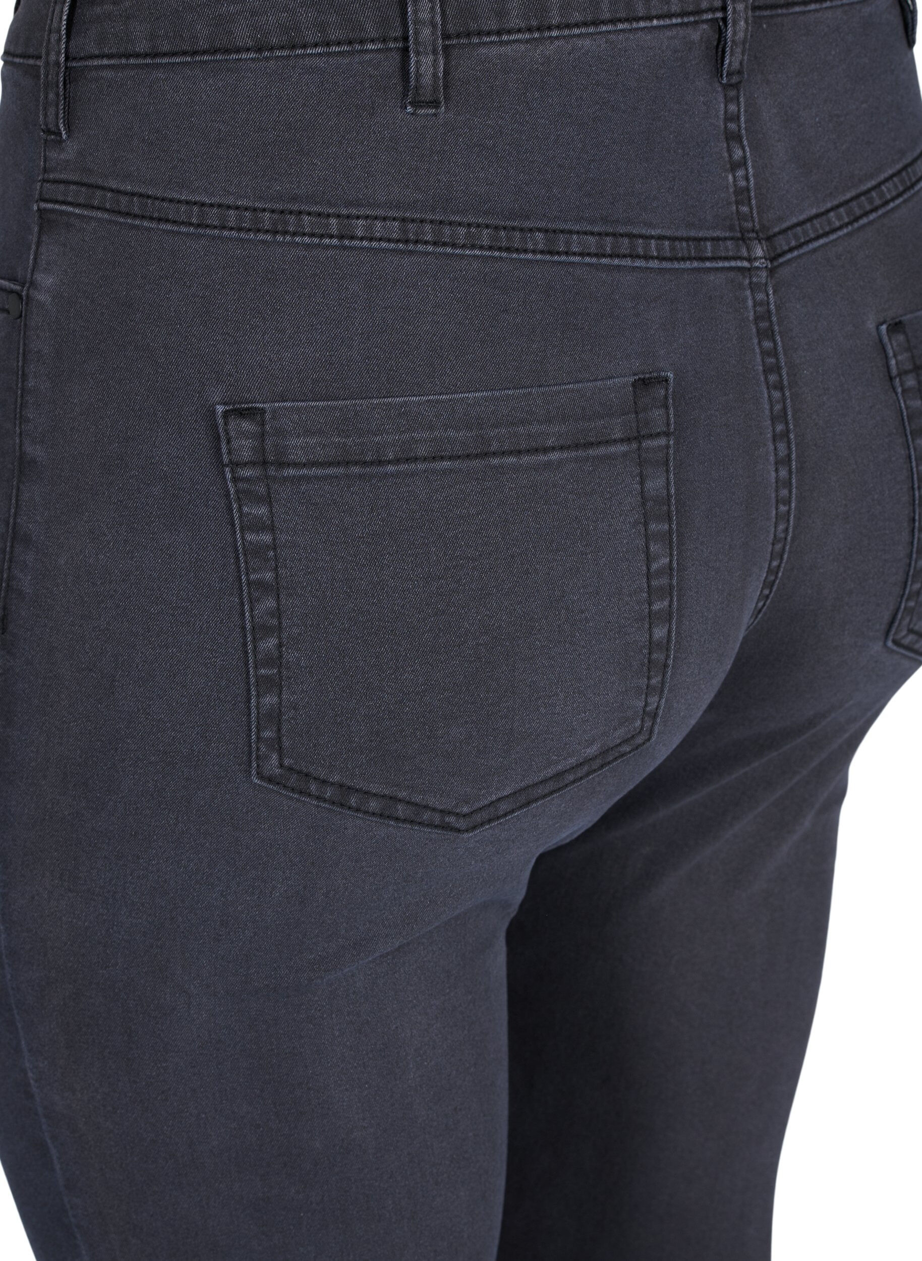 Zizzi super slim fit Amy jeans met hoge taille, Grijs, Packshot image number 3