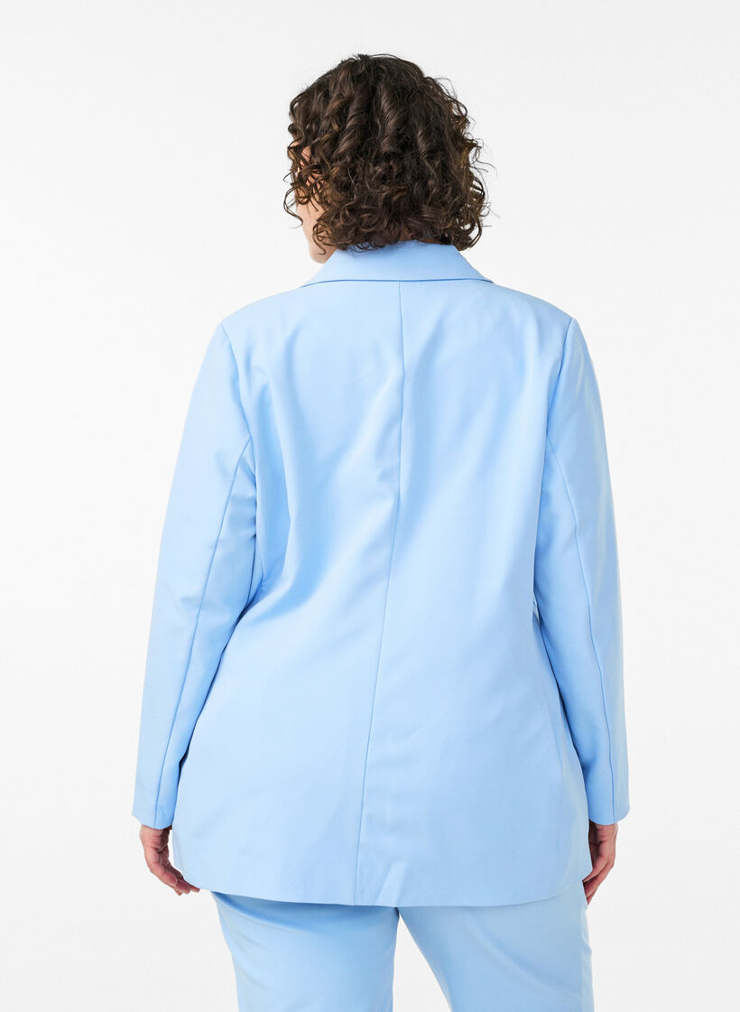 Klassieke blazer met knoopsluiting, Blauw, Model image number 2