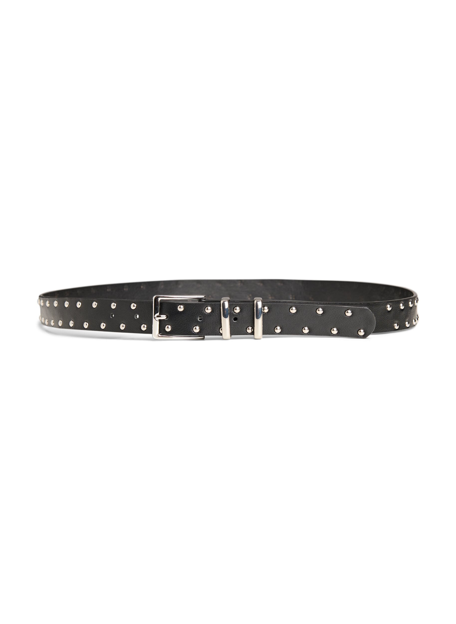 Zizzi Imitatielederen riem met studs, Zwart, Packshot image number 0