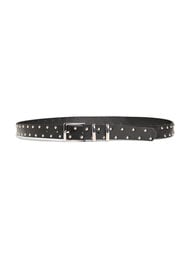 Imitatielederen riem met studs, Zwart