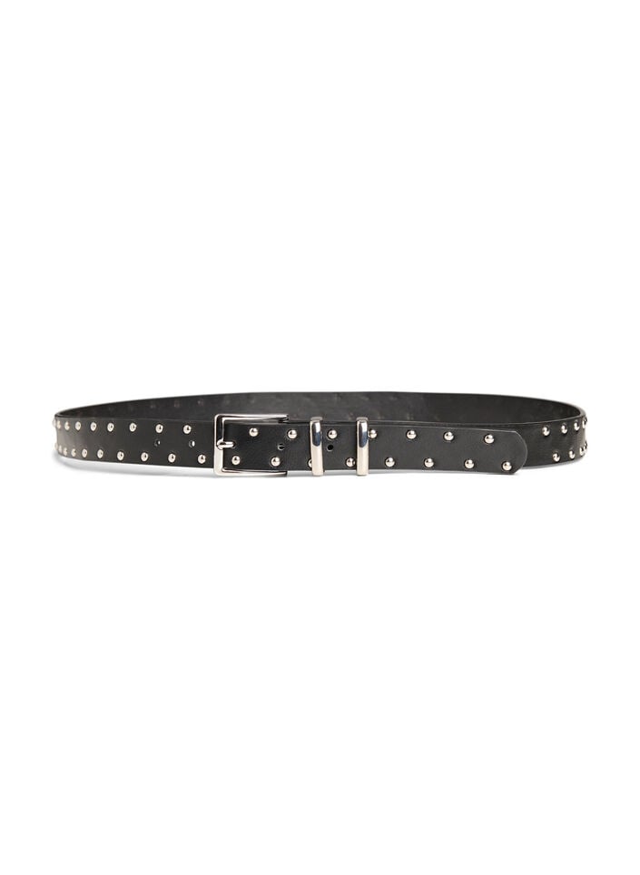 Imitatielederen riem met studs, Zwart, Packshot image number 0