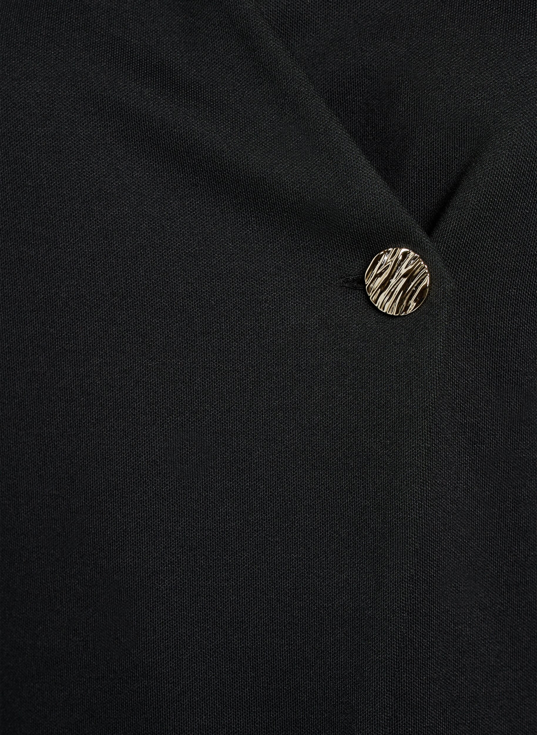 Zizzi Blouse met asymmetrisch wikkeleffect en korte mouwen, Zwart, Packshot image number 2