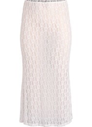 Lange doorschijnende kanten rok, Wit