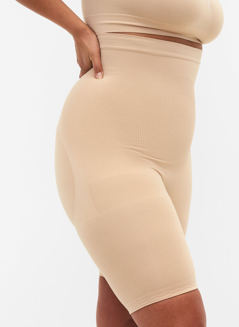 Shapewear shorts met hoge taille, Beige, Model
