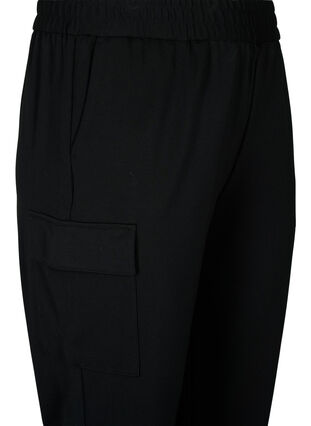 Cargo broek met elastische taille, Black, Packshot image number 2
