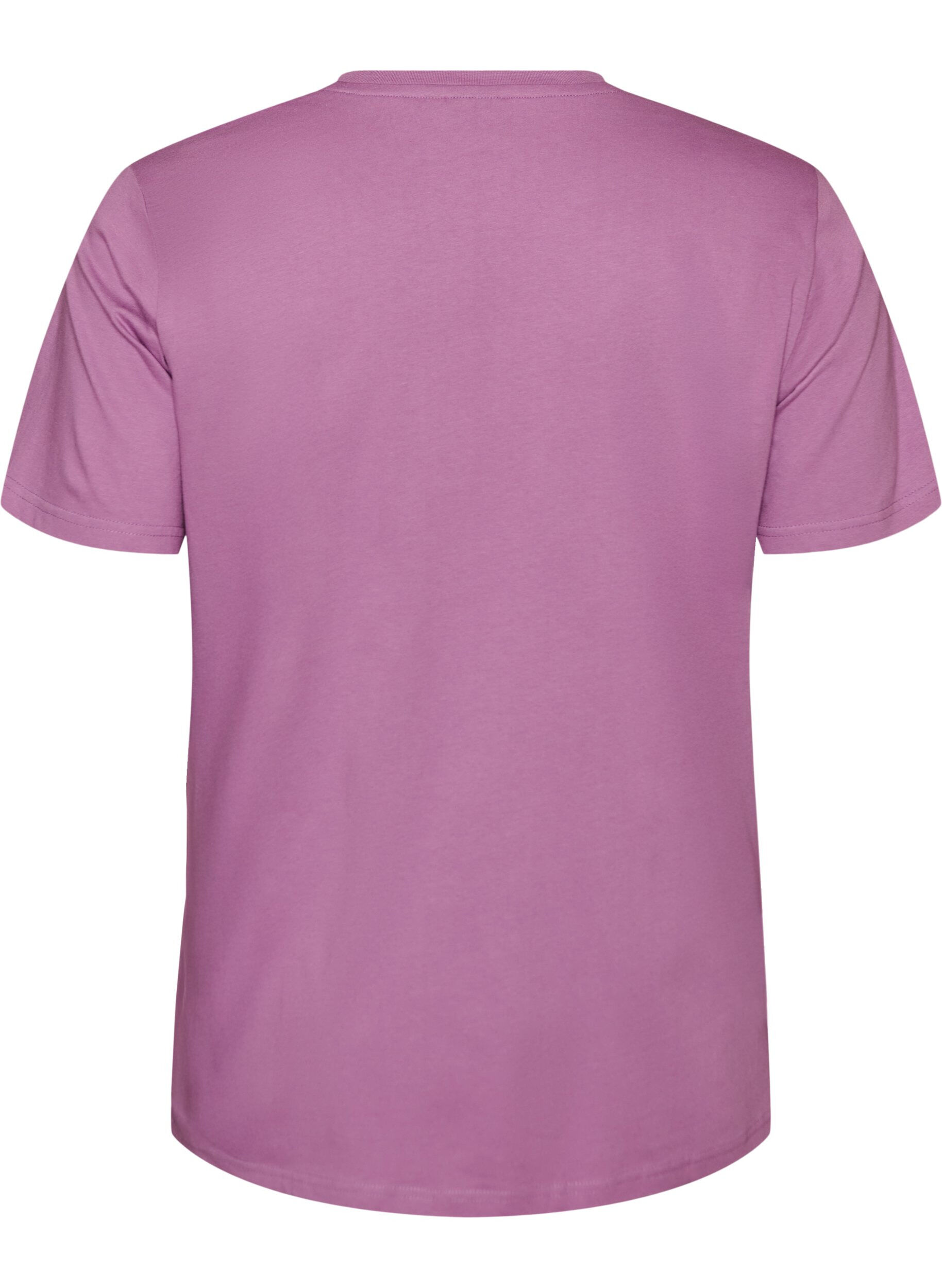 ZizziT-shirt van biologisch katoen met open broderie, Paars, Packshot image number 1