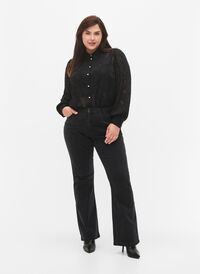 Ellen bootcut jeans met hoge taille, Grey Denim, Model