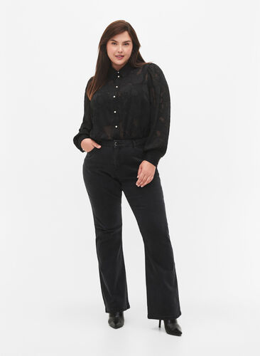 Ellen bootcut jeans met hoge taille, Grey Denim, Model image number 0