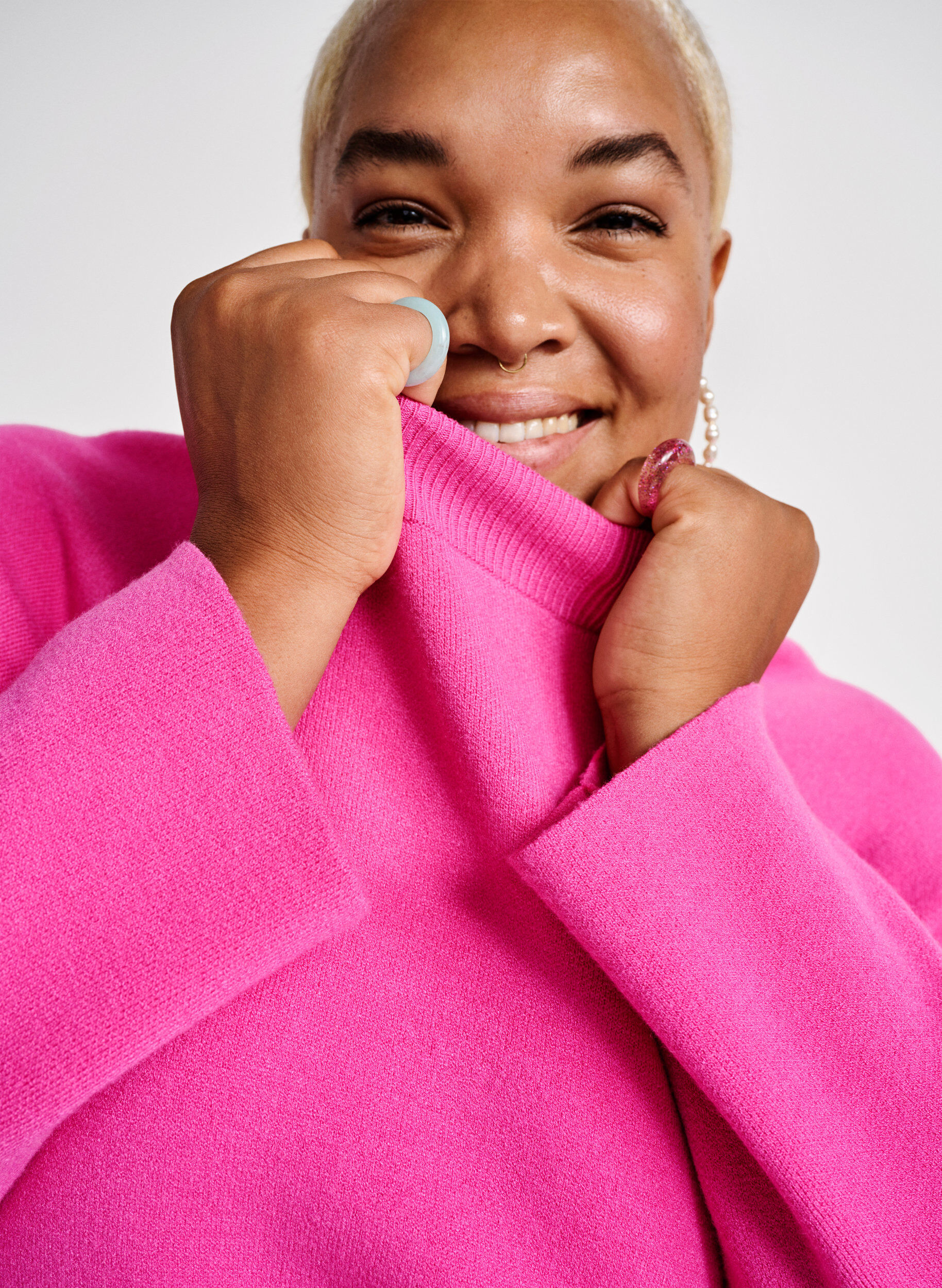 Zizzi Trui van viscosemix met zijsplit	, Raspberry Rose, Image image number 0