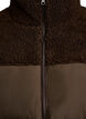 Halflange pufferjas met teddystof, Bruin, Packshot image number 2