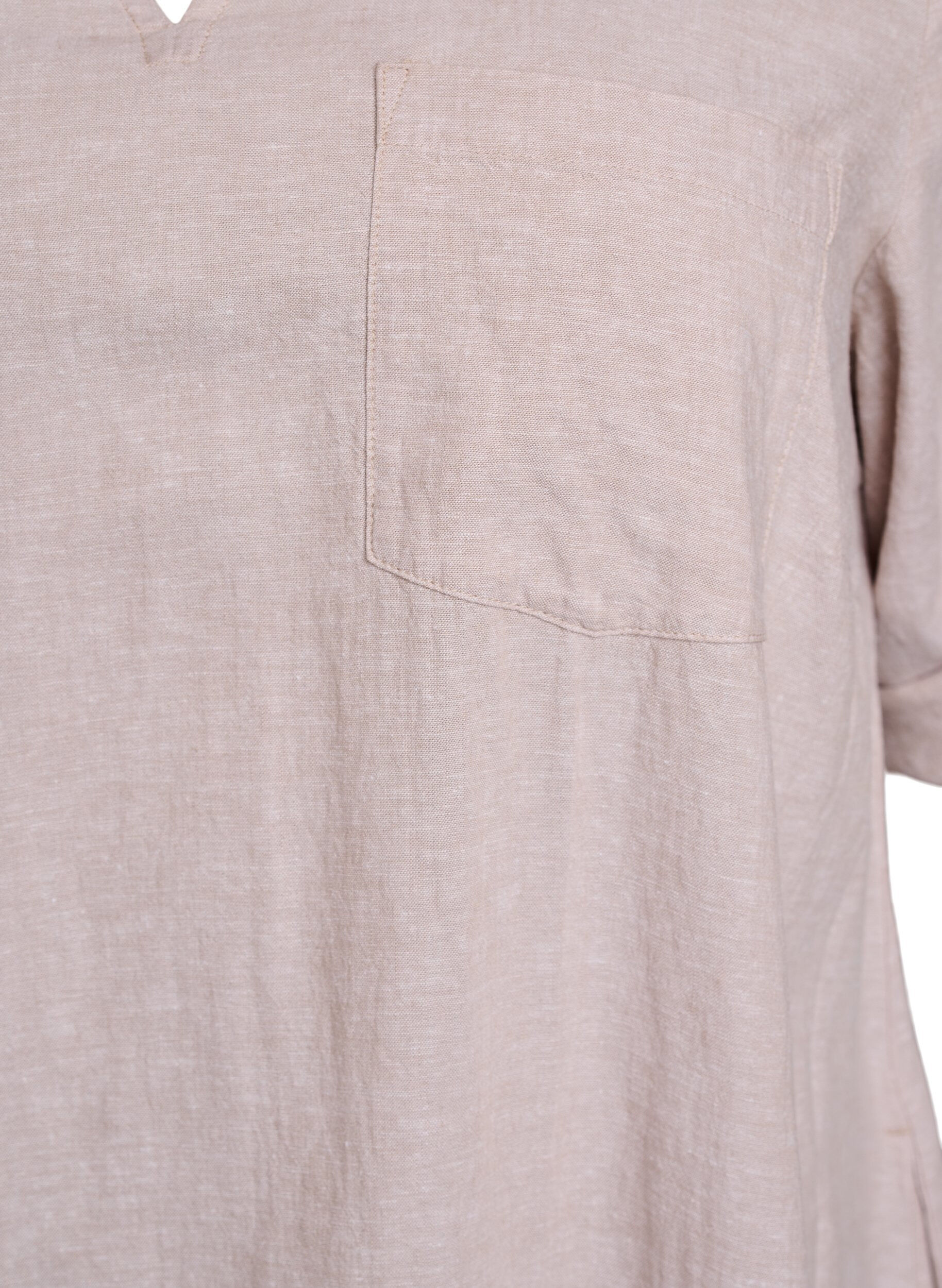 ZizziTuniek van linnen en viscose met A-vorm, Beige, Packshot image number 2