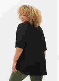 Sportieve blouse met korte mouwen, Black, Model