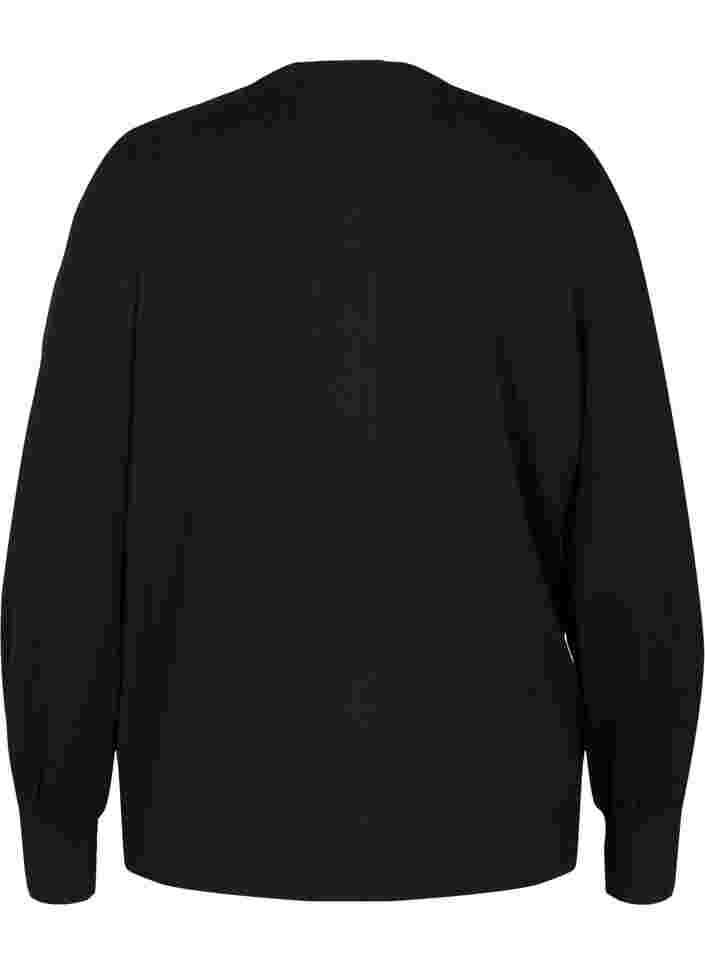 Gebreid vest met knopen in viscosemix, Black, Packshot image number 1