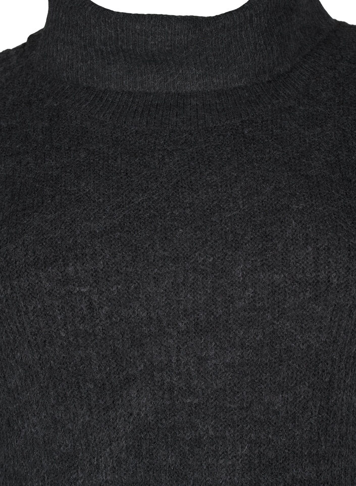 Gebreide jurk met col, Grijs, Packshot image number 2