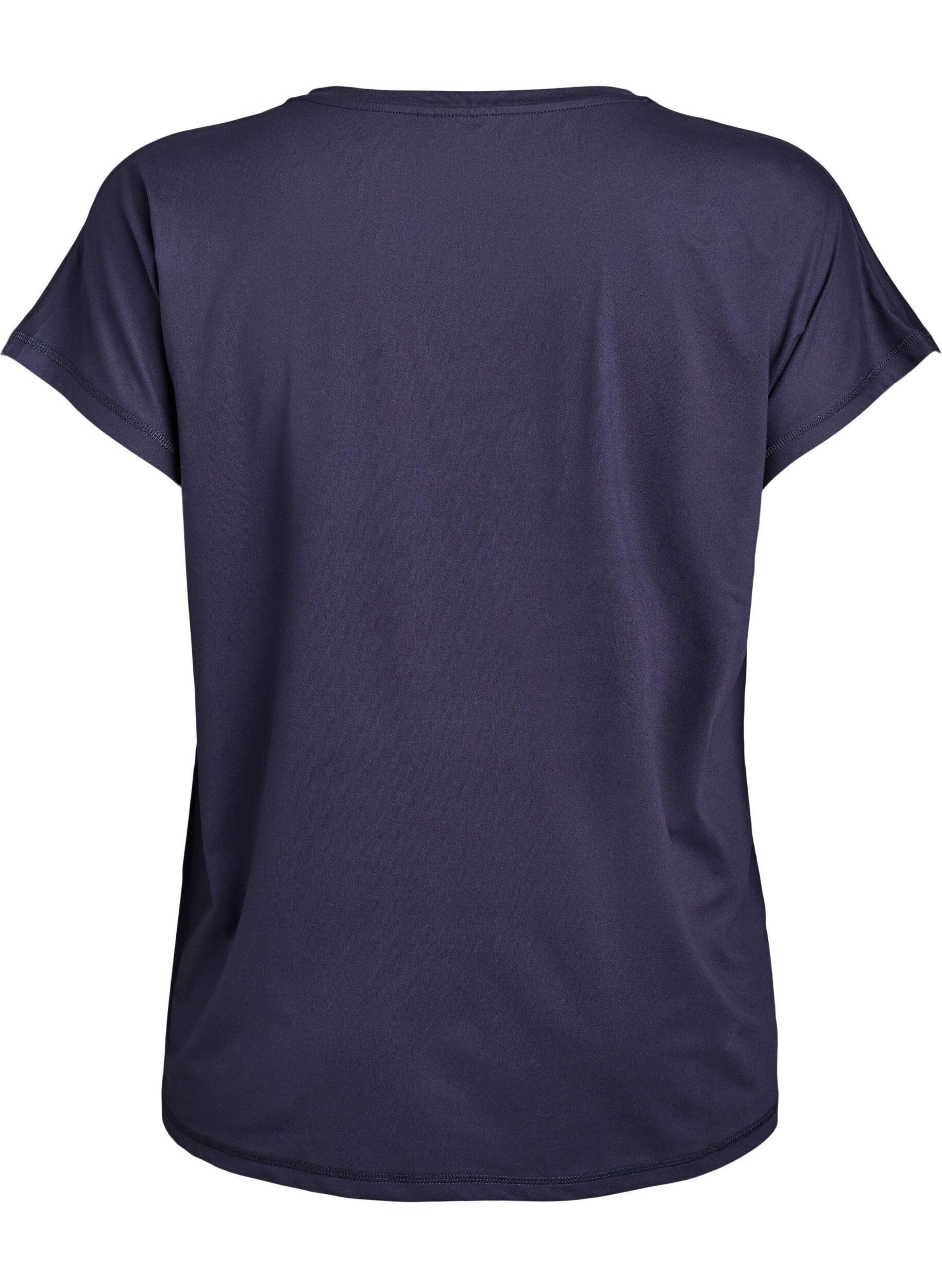 Zizzi Effen gekleurd trainingsshirt, Blauw, Packshot image number 1