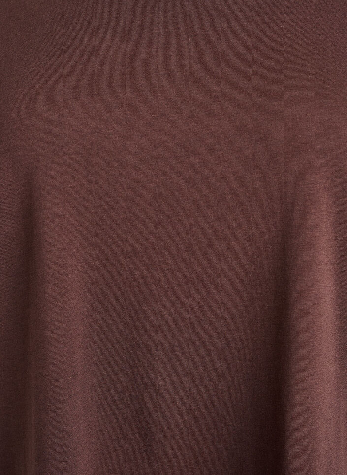 T-shirt met korte mouwen van katoenmix, Bruin, Packshot image number 2