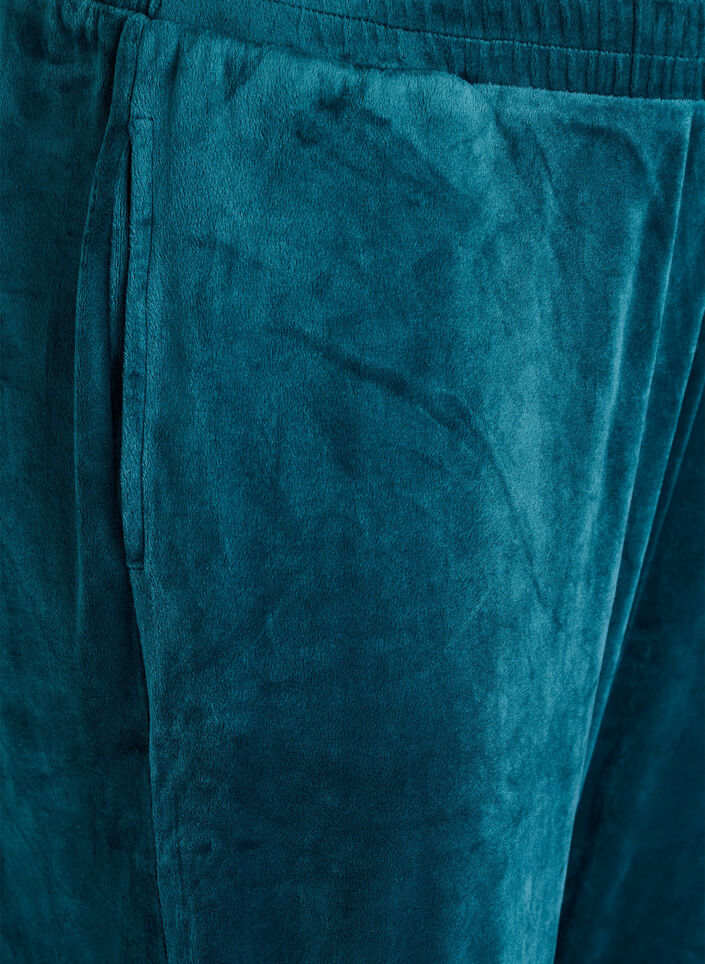 Losvallende fluwelen broek, Groen, Packshot image number 2
