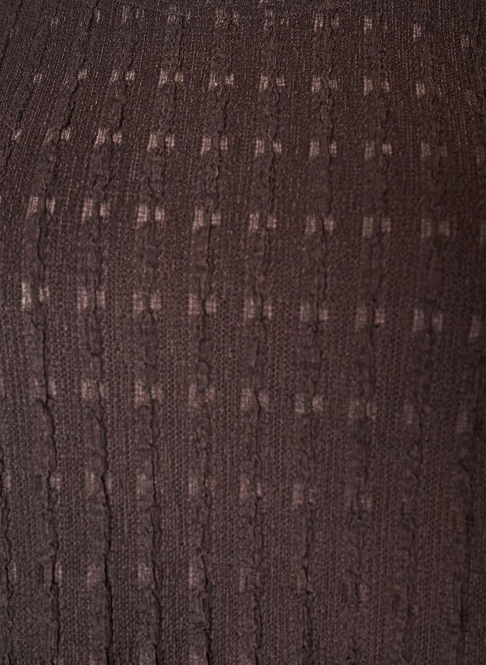 Blouse met structuur en volantzoom, Bruin, Packshot image number 2