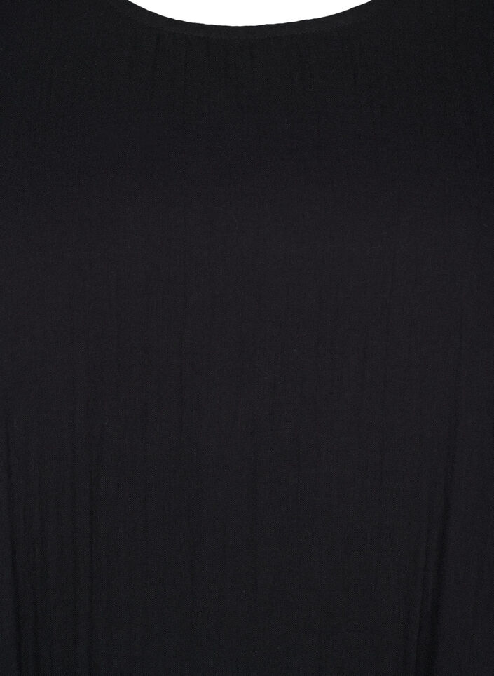 Katoenen jurk met korte mouwen en a-lijn snit, Black, Packshot image number 2