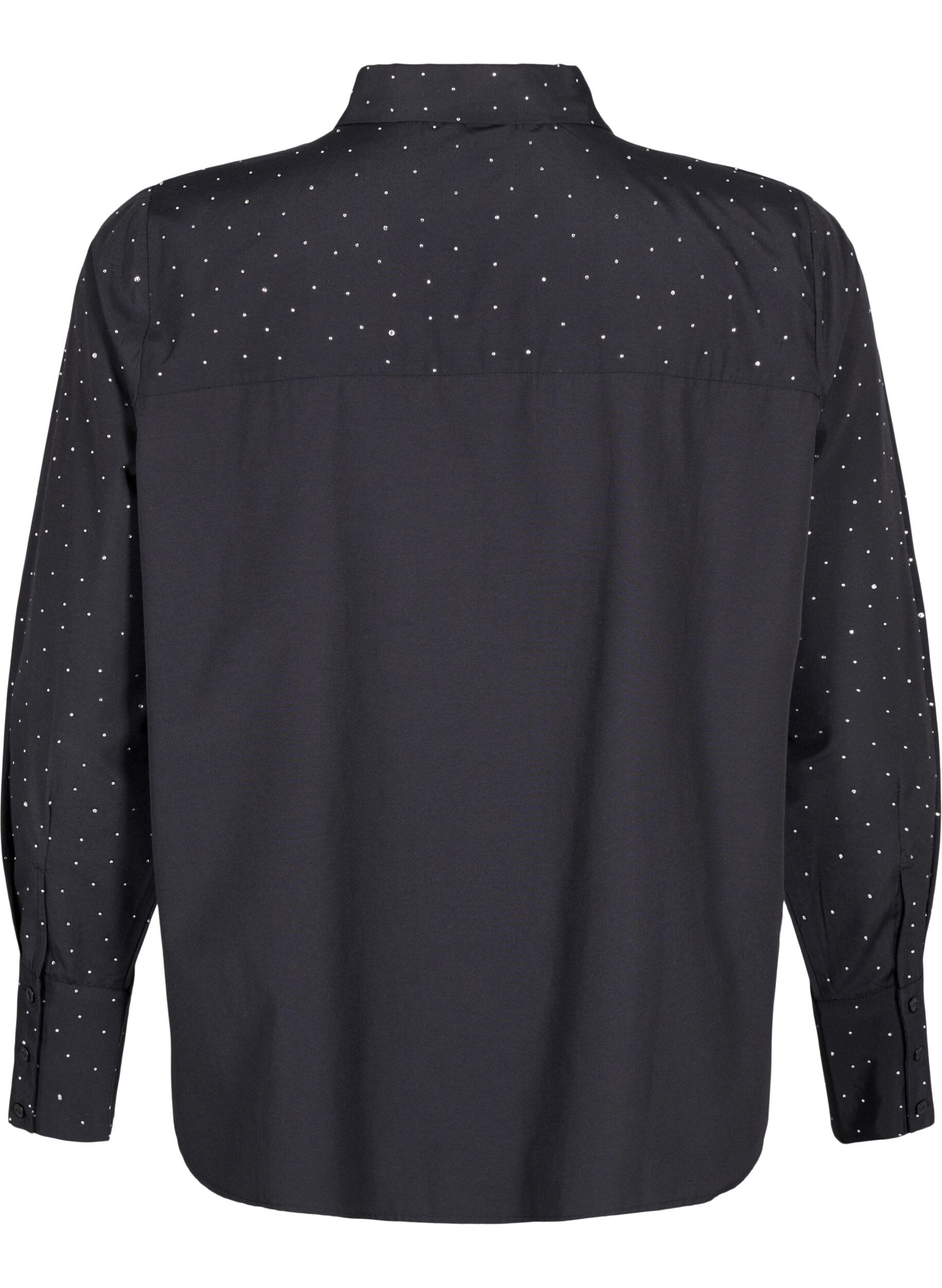 Zizzi Shirt met strassteentjes, Black, Packshot image number 1