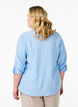 Linnen en viscose shirt met 3/4 mouwen, Blauw, Model image number 2